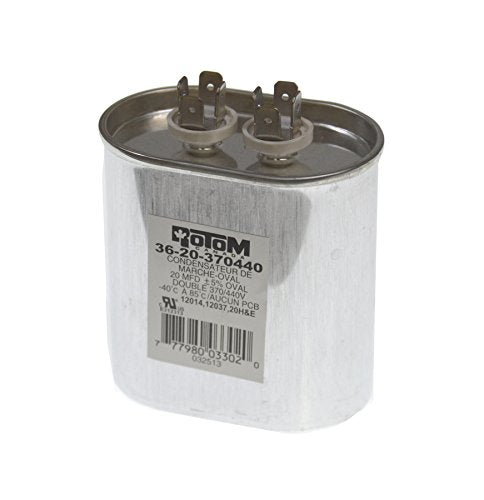 Rotom Dual Oval Voltage Run Capacitor 20 MFD, 370/440v