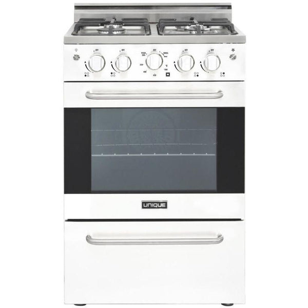 Unique Appliances 24-inch Freestanding Gas Range UGP-24V PC1 W IMAGE 1