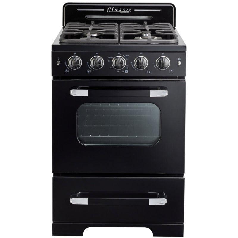 Unique Appliances 24-inch Freestanding Gas Range with Convection Technology UGP-24CR B IMAGE 1