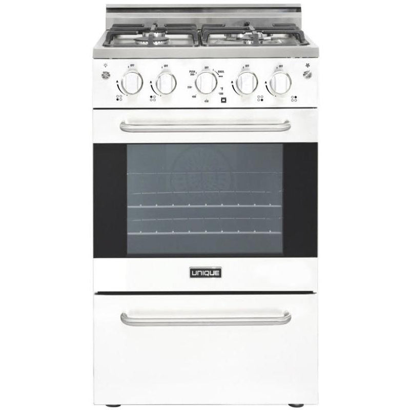 Unique Appliances 20-inch Freestanding Gas Range with Convection Technology UGP-20V PC1 W IMAGE 1