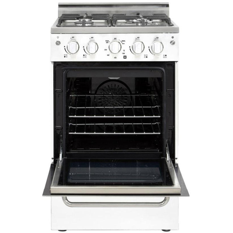 Unique Appliances 20-inch Freestanding Gas Range with Convection Technology UGP-20V PC1 W IMAGE 2