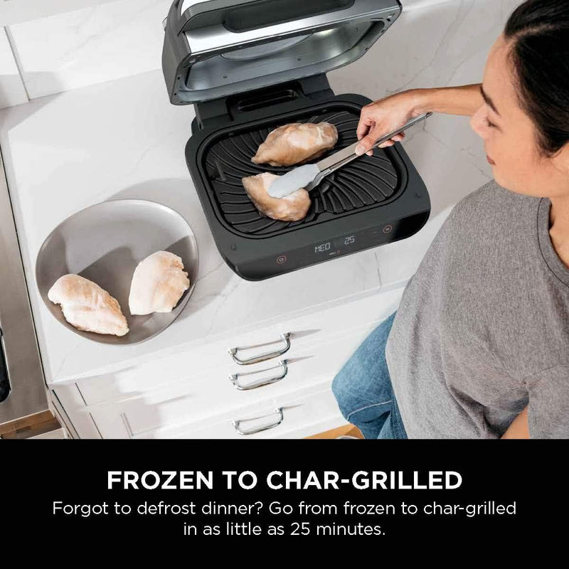 Ninja® Foodi™ XL 5-in-1 Indoor Grill with 4-Quart Air Fryer, Roast, Bake, & Dehydrate BG500C - Refurbished