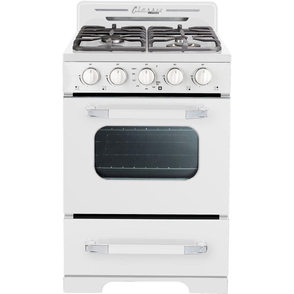 Unique Appliances 24-inch Freestanding Gas Range (Battery Ignition) UGP-24CR OF1 W IMAGE 1