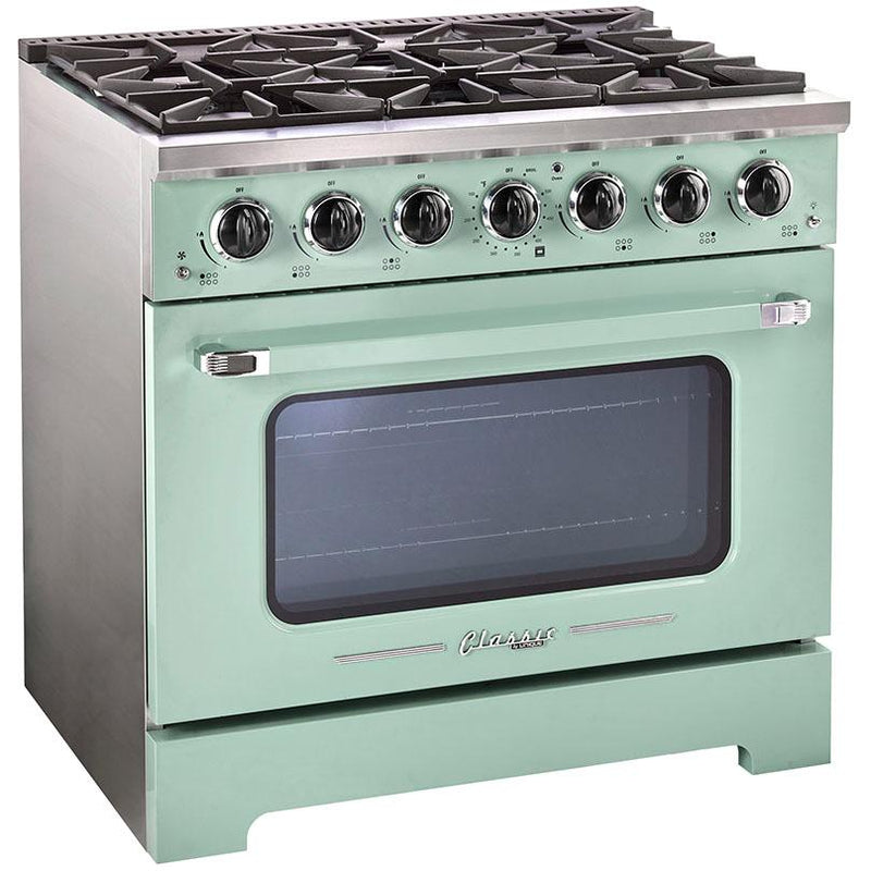 Unique Appliances 36-inch Freestanding Classic Retro Gas Range with Pro Convection UGP-36CR LG IMAGE 7