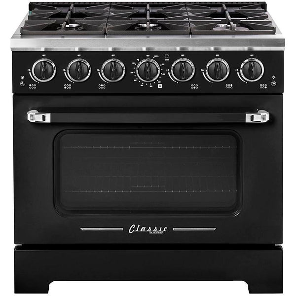 Unique Appliances 36-inch Freestanding Classic Retro Gas Range with Pro Convection UGP-36CR B IMAGE 1