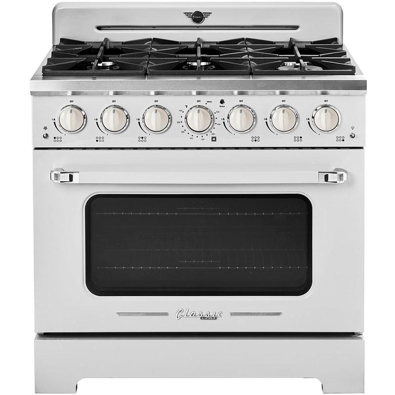 Unique Appliances 36-inch Freestanding Classic Retro Gas Range with Pro Convection UGP-36CR W IMAGE 2