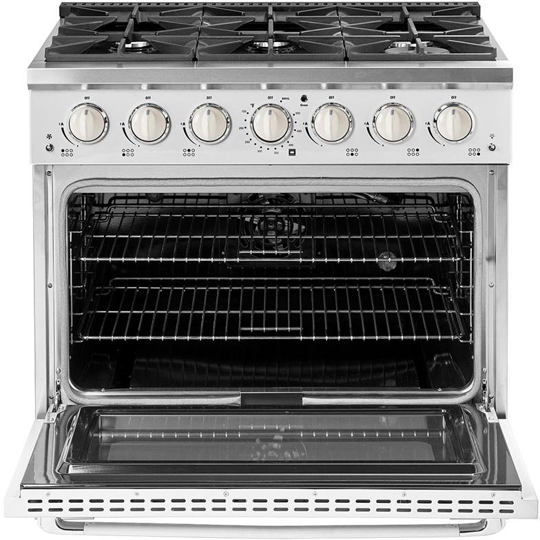 Unique Appliances 36-inch Freestanding Classic Retro Gas Range with Pro Convection UGP-36CR W IMAGE 4