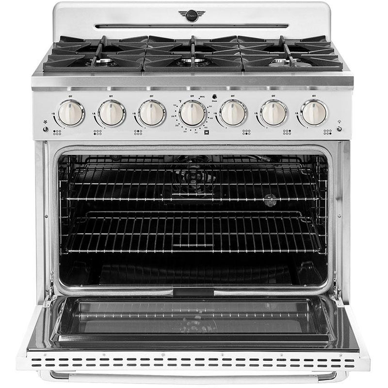 Unique Appliances 36-inch Freestanding Classic Retro Gas Range with Pro Convection UGP-36CR W IMAGE 5