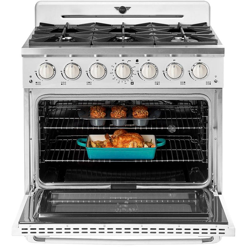 Unique Appliances 36-inch Freestanding Classic Retro Gas Range with Pro Convection UGP-36CR W IMAGE 6