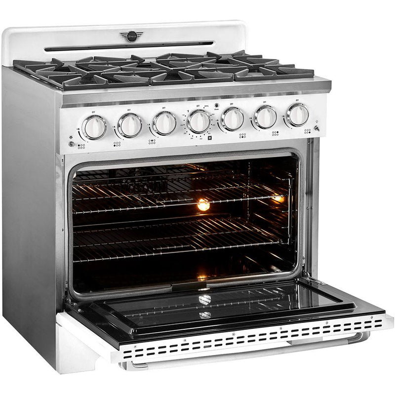 Unique Appliances 36-inch Freestanding Classic Retro Gas Range with Pro Convection UGP-36CR W IMAGE 7