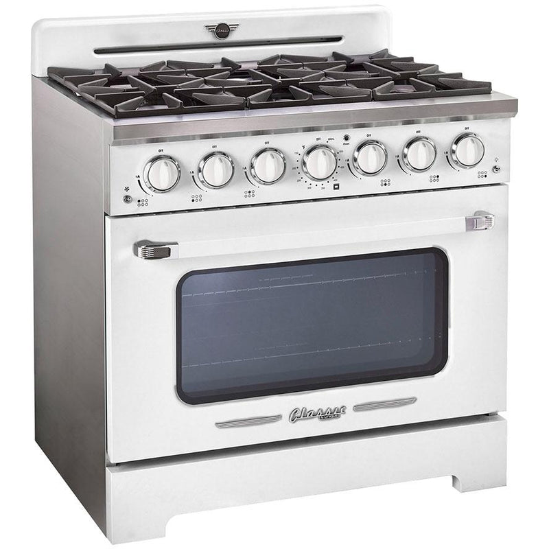 Unique Appliances 36-inch Freestanding Classic Retro Gas Range with Pro Convection UGP-36CR W IMAGE 8