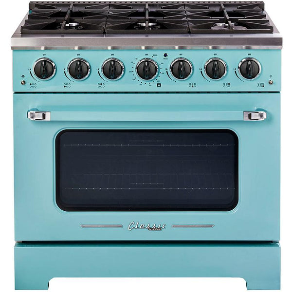 Unique Appliances 36-inch Freestanding Classic Retro Gas Range with Pro Convection UGP-36CR T IMAGE 1