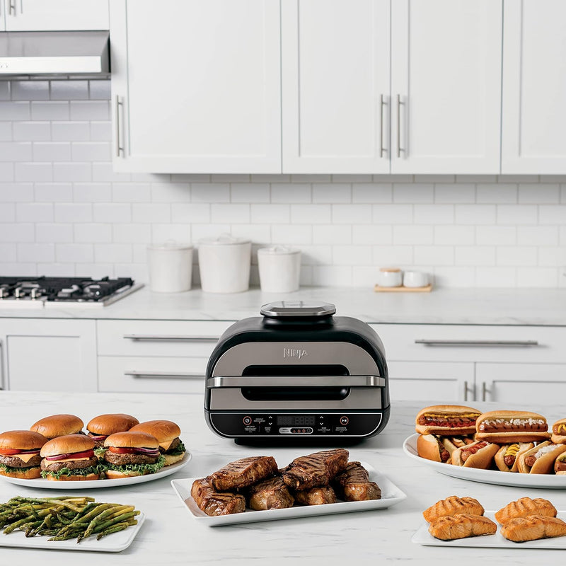 Ninja® Foodi™ XL 5-in-1 Indoor Grill with 4-Quart Air Fryer, Roast, Bake, & Dehydrate BG500C - Refurbished