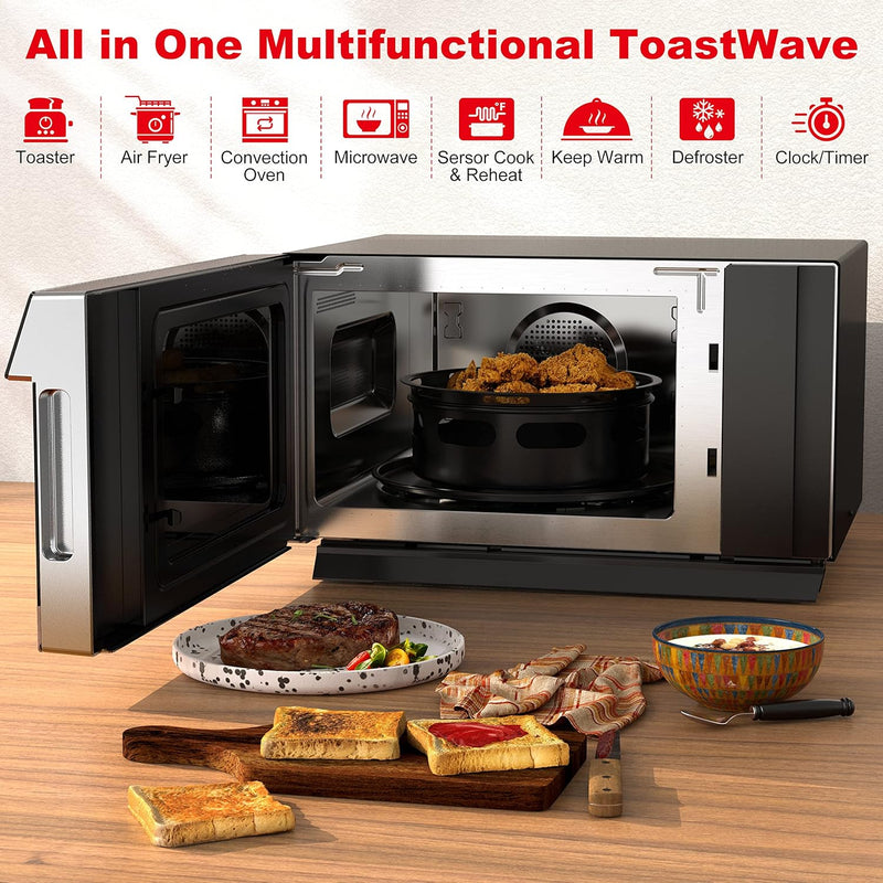 Galanz 0.9 Cu Ft 4-in-1 Multi-functional Air Fryer, Convection Oven, Microwave and Toaster Oven GTWHG09S1A09 - Refurbished