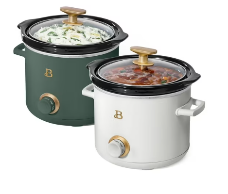 Beautiful 2 Qt Slow Cooker Set by Drew Barrymore, 2-Pk 22988A1 - Refurbished