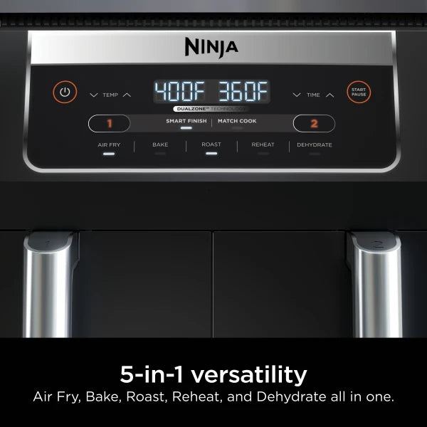 Ninja™ Foodi® 5-in-1, 6-qt. 2-Basket Air Fryer with DualZone™ Technology DZ090C - Refurbished