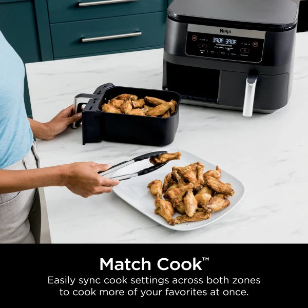 Ninja™ Foodi® 5-in-1, 6-qt. 2-Basket Air Fryer with DualZone™ Technology DZ090C - Refurbished