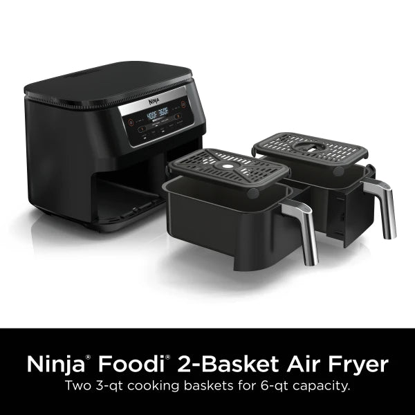 Ninja™ Foodi® 5-in-1, 6-qt. 2-Basket Air Fryer with DualZone™ Technology DZ090C - Refurbished