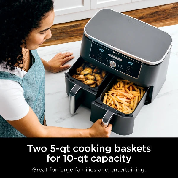 Ninja® Foodi® 6-in-1 10-qt. XL 2-Basket Air Fryer with DualZone™ Technology DZ401 - Refurbished