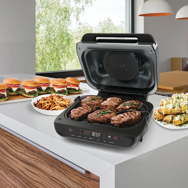 Ninja® Foodi™ Smart XL 6-in-1 Indoor Grill with 4-Quart Air Fryer, Roast, Bake, Dehydrate, Broil, and Smart Cook System FG551 - Refurbished