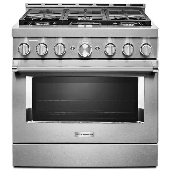 KitchenAid 36" 5cu Commercial Style Slide-In Gas Range - Scratch & Dent