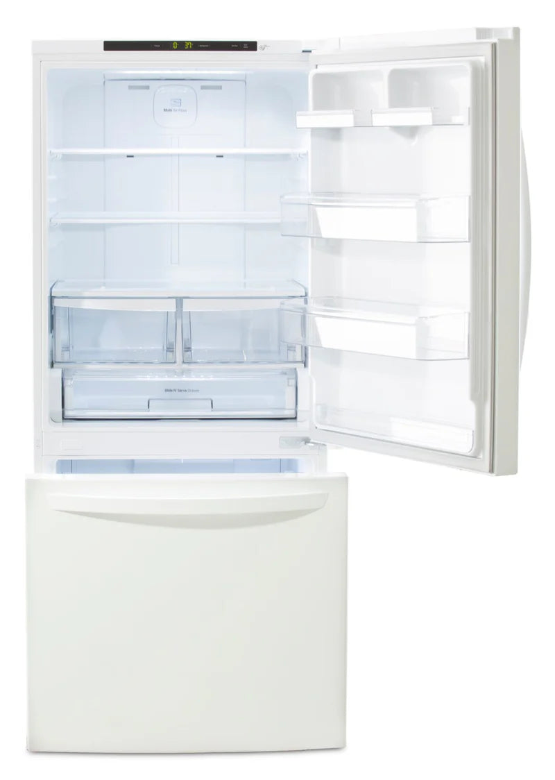 LG 30 inch 22 cu Bottom Mount Fridge LRDNS2200W - Refurbished