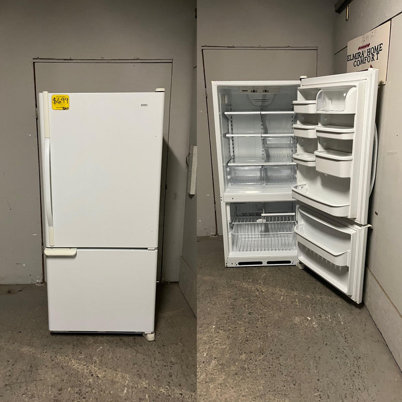 Used Kenmore White Bottom Mount Fridge BM7