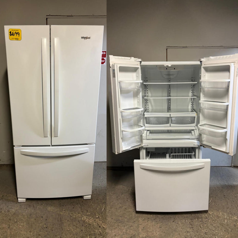 Used Whirlpool 33"Counter Depth White French Door Fridge