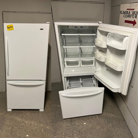 Used Amana White Bottom Mount Fridge