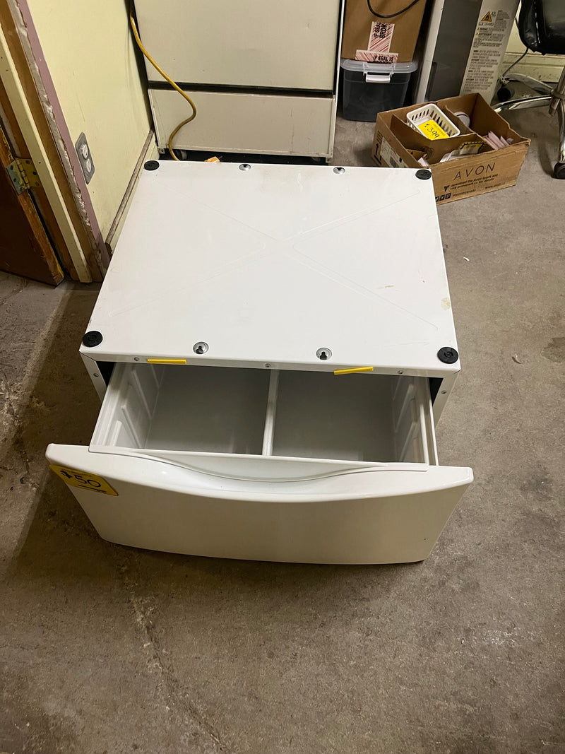 Used White Pedestal with Drawer