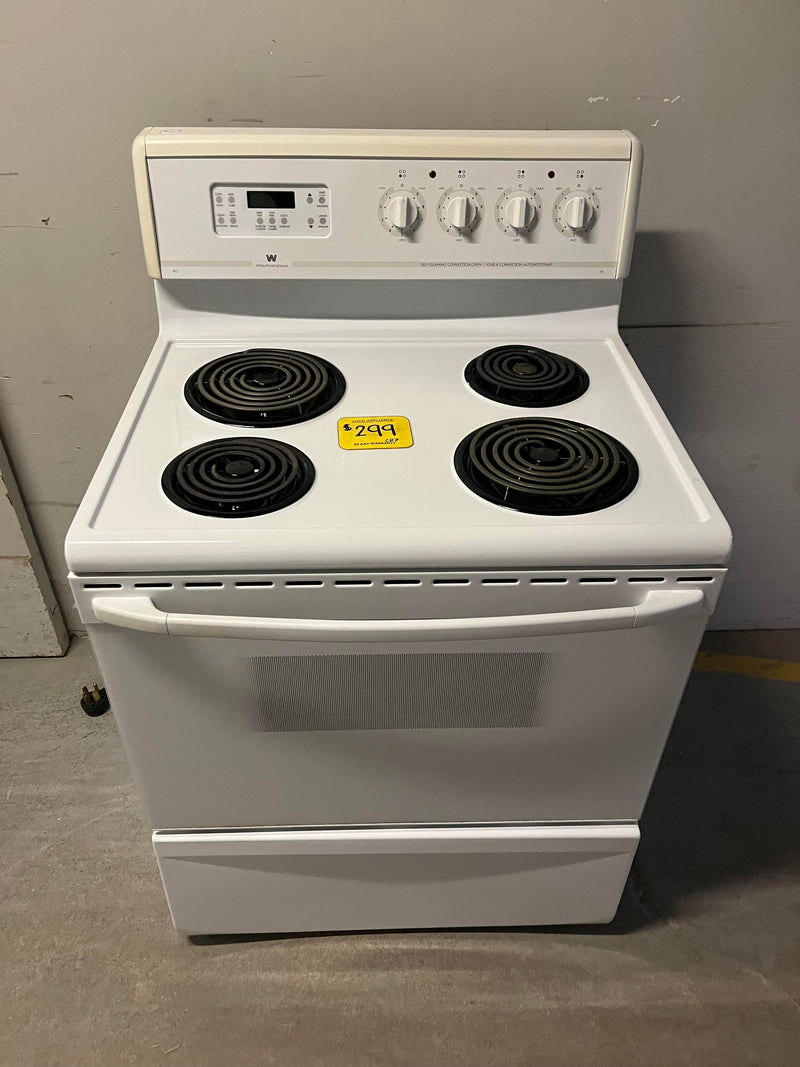 Used White Westinghouse Coil Top Range with Self Clean & Convection